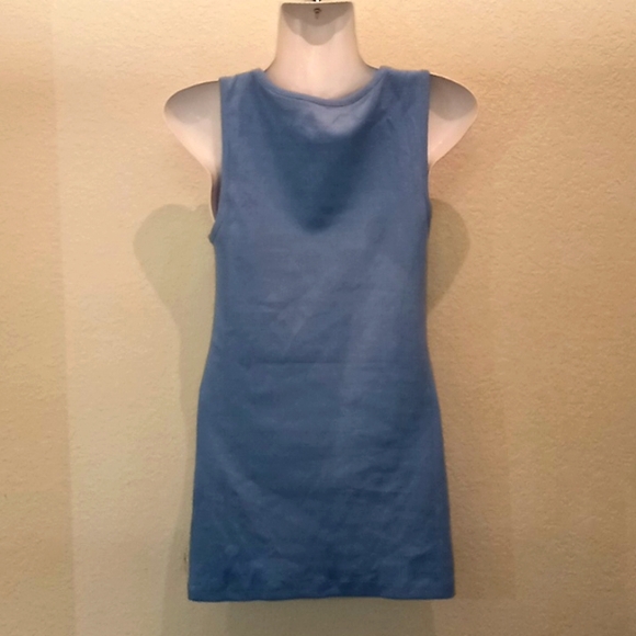 Soft Surroundings Tiffany Blue Ribbed Knit Tank Top - Picture 6 of 9